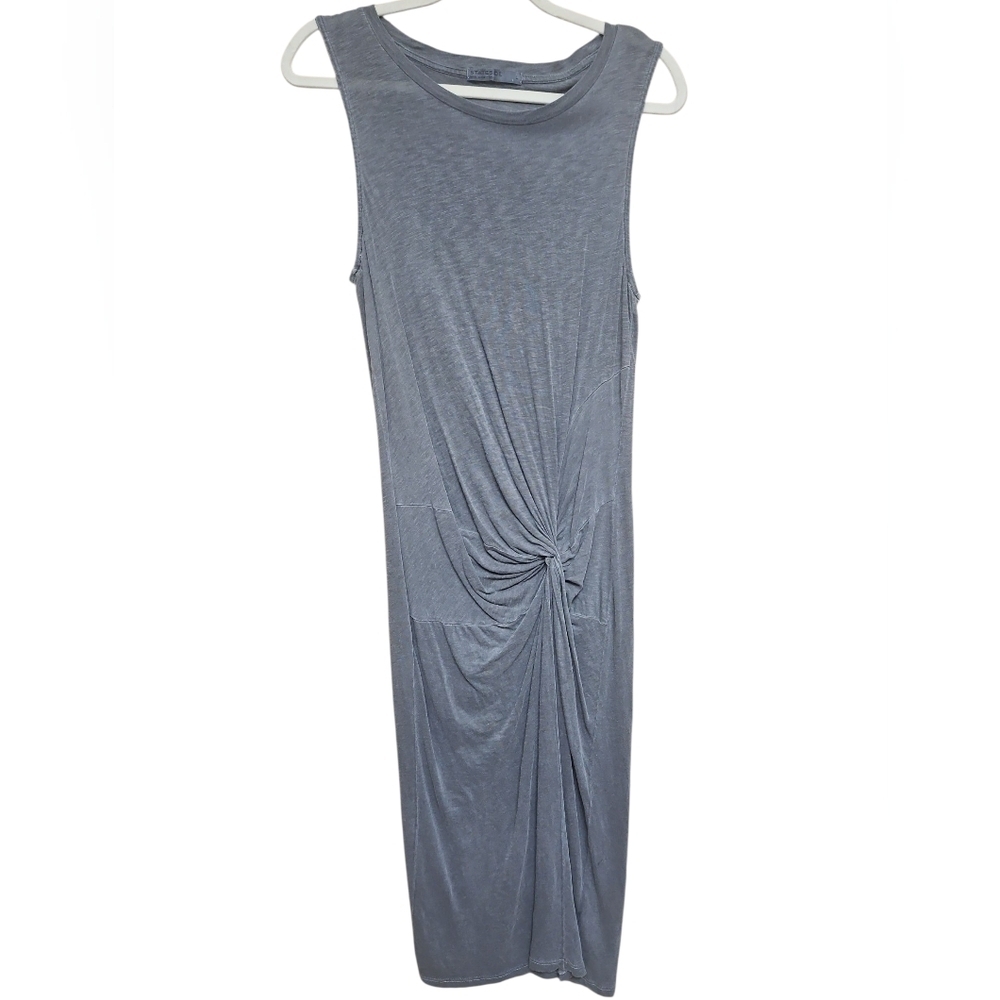 Stateside Antropologie Dark Grey Twisted Front Supima Cotton Dress Sz L Womens